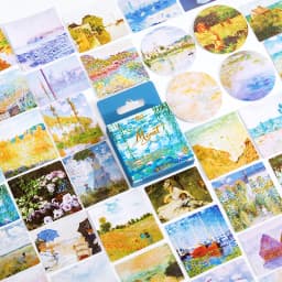 Vintage Stickers 1 Box Scrapbooking Phone Diary Material DIY Decorative Paper Stationery with World Famous Paintings