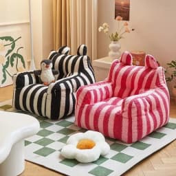 K-Star Dopamine Children's Sofa Plush Mini Lazy Small Sofa Cute Striped Cartoon Seat Bean Bag Baby Sofa Simple Modern Matte Home