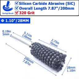 320Grit Cylinder Hone Ball Brush Tool Silicon Carbide Metal Engine Valve Guides Deburring Carbon Removal Crosshatching Polishing