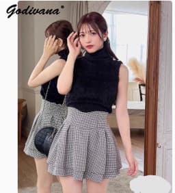 Popular Macaron Skirt Japanese Mine Series Spring and Autumn Women's Sweet Skirt Culottes Solid Color High Waist Short Skirts