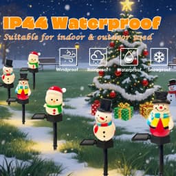 1pc Christmas Cute Snowman Shape Pathway Lights Solar LED Waterproof Walkway Landscape Light For Home Garden Winter Yard Decor
