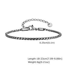 Vnox Slim 2.5mm Snake Links Bracelets for Men Teens, Adjustable Stainless Steel Twisted Chain Bracelets, Simple Metal Jewelry