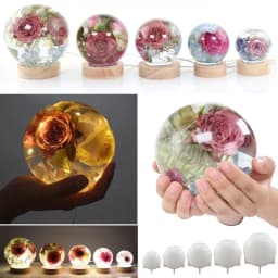 Silicone Crystal Ball Mold Round Ball Mould DIY Crafts Ornaments Decor for Epoxy Resin Jewelry Making Tools Soap Candle Making