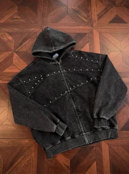 Men's Women's 2026 Autumn Trendy Solid Color Long Sleeve Hooded Sweatshirts Fashion High Street Chic Tops Beaded Hoodies Jackets