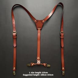 2*115Cm Leather Suspenders Men 4-Clip Y-Back Retro Suspenders Adjustable Suspenders Women's Pants Braces Apparel Accessories
