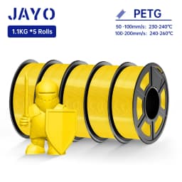 JAYO 5Rolls PETG Filament 1.75MM 1.1KG/Roll 3D Printer Filament PETG High Toughness for FDM 3D Printing Material