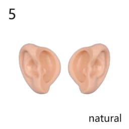 1Pair Blyth Doll Elf Ears Toy White Natural Tan Dark And Super Black Skin Only Ears No Doll Artificial Ear Accessories