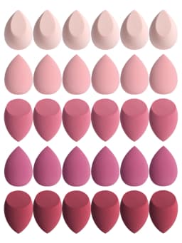 30 Beauty Eggs (Makeup Sponges) Foundation Make-Up Mixed Beauty Sponge, Liquid, Cream and Powder Without Blemish, Multi-Color C