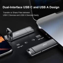 SSK Portable SSD USB Drive 550MB/S High-speed External Solid State Drive 2TB 1TB 2-in-1 Type C USB 3.2 Dual Drive for Laptop Mac
