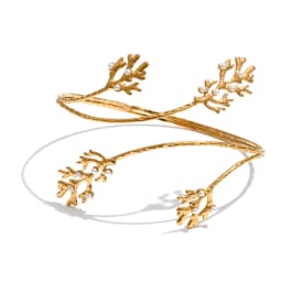 Yhpup 2026 Stainless Steel Pearls Leaf Adjustable Arm Bracelet for Women 18K Gold Color PVD Summer Fashion Jewelry