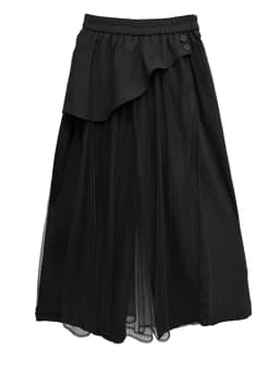 EAM High Elastic Waist Blue Irregular Mesh Spliced Wide Leg Pants New Trousers Women Fashion Tide Autumn 2026 1DJ1338