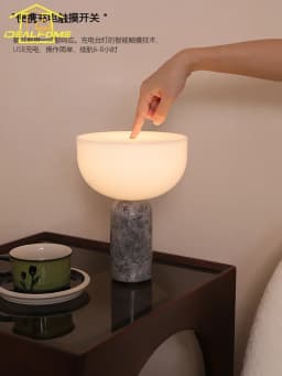 Danish Design Marble Table Lamp with USB Charging Touch Switch Atmosphere Desk Lights Living Room Bedroom Bedside Study Kitchen