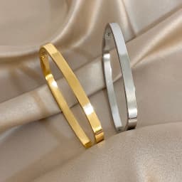Greatera 5/8mm Wide Bracelet Square Adjustable Delicacy Original Design Stainless Steel Popular Men Women's Bangle Jewelry Gift