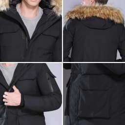 Men Thickened Down Cotton Parka Men Big Fur Collar Hooded Parkas Men Mid long Multi Pocket Outerwear Men Warm Casual Daily Parka
