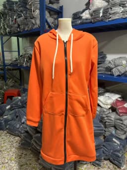 Long Zip Hooded Sweat Jacket For Women Drawstring Long Sleeve Outerwear With Side Pockets For Cold Season Daily Matching