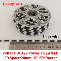 DC12V Seed Pixels Intelligent pixels 3channel RGB lights WS2811 WS2812 LED Pebble Pixel String Light RGB Addressable Full Color