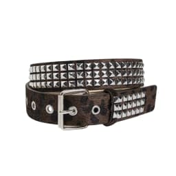 Punk Pink Fur Rivets For Women's Belt Hip Hop Y2k Girls Jeans Accessories Girdle Goth Retro Brown Pin Buckle Pu Waistband