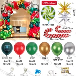 Christmas Balloon Arch Green Gold Red Box Candy Balloons Garland Cone Explosion Star Foil Balloons New Year Christma Party Decor