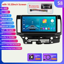 4G Carplay Android Auto Multimedia for Mitsubishi Lancer 2007-2017 Autoradio car intelligent systems 2din Screen 7862 Head Unit