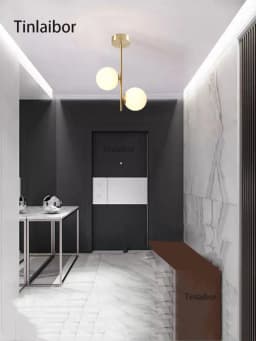 TINLAIBOR Simplicity Acrylic White Ball Ceiling Light G9 Bulbs Aisle Corridor Porch Bedroom Cloakroom Art Ceiling Lamp