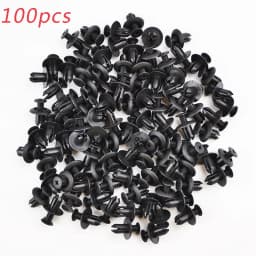 100pcs 8mm Plastic Rivets Fasteners Screw Car Bumper Fender Black Rivet Car Fastener Clips for Toyota Focus Kia Nissan Yamaha