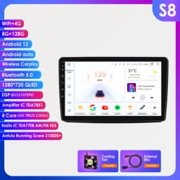Android 13 Car radio for Fiat Panda 2003 2004 2005-2012 multimedia player 4G 8Core Autoradio GPS Stereo Carplay 2din Head Unit