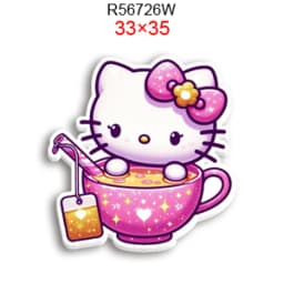 Hello Cat 10pcs/lot San Resin Planar Transparent Glitter Acrylic Flatback for Charms DIY Bow Craft Supplies Phone Case Decor