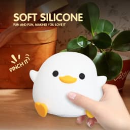 Cute Duck Cartoon Animals Silicone Lamp LED Night Light for Children Kid Touch Sensor Timing USB Rechargeable for Birthday Gift