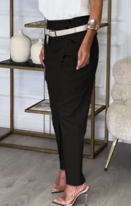 2025 New Spring Asymmetric High Waisted Suit Pants For Women Fashion Chic Belt Straight Pants Casua Street Trousers Lady Bottoms