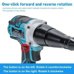 Heimerdinger Brushless Rivet Gun Cordless, 2.4-5.0cm Range, 12000N Pulling Force, Forward/Reverse, Multi-Hole Cooling,No battery