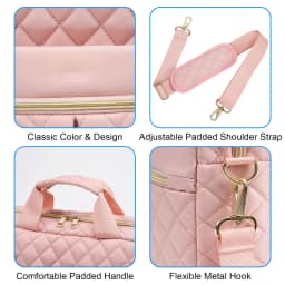 Nesitu A4 Black Pink Executive 14 15.6 inch Laptop Men Women Briefcase Portfolio Business Handbag Shoulder Messenger Bag M31113