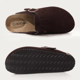Evshine Women Suede Cork Slippers with Adjustbale Strap Comfy Arch Support Leather Mules Retro Men Potato Shoes Lady Cork Clogs