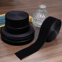5-10Yards Black Velvet Ribbon Roll Single-Sided Flocked Ribbon for DIY Crafts Sewing Hair Accessories Gift Wrapping and Jewelry