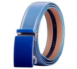 Unisex Click Belts for Men Luxury Brand Designer Fashion Automatic Buckle Genuine Leather Men's Belt Male Jeans Waist Strap Blue