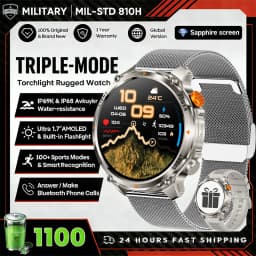 2026 T-Rex3 Ultra 1100mAh Battery Smart Watch GPS Track Compass IP69K Waterproof Sports Tracker Outdoors Military Smartwatches