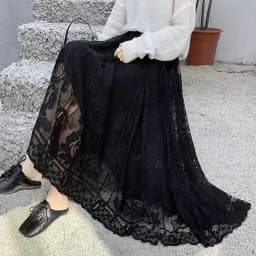 Retro Elastic Lace Half Skirt Slimming Base Layer Spring Summer High Waist A-Line Skirt Casual Style Women's Fashion