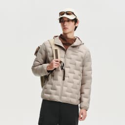 BOSIDENG Men's Hooded Lightweight down Jacket Warm Zipper Casual Winter Outerwear Coat for Outdoor