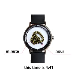 Creative Design Ultra-thin Quartz Watch Animal: Snake Silicone Watch Strap Diameter 40mm Waterproof