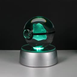 Pokemon 3D Crystal Ball Pikachu Gengar Eevee Mewtwo Anime Game Pokeball Led Night Light Base Kids Birthday Gift Home Decoration