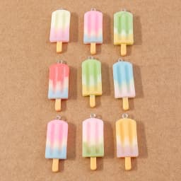10pcs 34*15mm Resin 3D Simulation Ice Cream Charms Pendant for Earrings Necklace DIY Jewelry Making Accessories Supplies