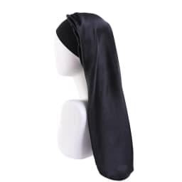 Elastic Wide Edge Long Satin Bonnet Sleep Hats Wrap Night Cap Care Women Men Unisex Extra Large For Natural Curly Loose Hair