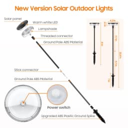 2PCS Solar Pathway Light Sway by Wind Solar Swaying Lights Bright 12H IP65 Waterproof for Outside Yard Path Patio Lawn Decor