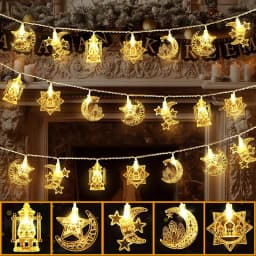 1-10M Led String Lights Moon Star Lamp Eid Moon Star Decoration Hanging String Light Luminous Star Moon Ramadan Home Decoration
