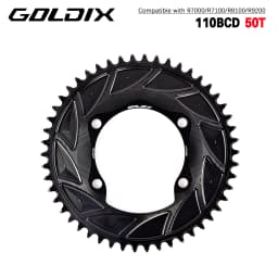 GOLDIX 3mm Offset 110BCD Bicycle Chainring AERO Disc X110BCD 4-Bolt Sprocket for SHIMANO R7000 R7100 R8100 R9200 110BCD Crank