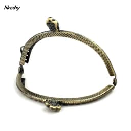 1 Piece 8.5 CM Antique Bronze Semicircle Metal Purse Frame Kiss Clasp Handle For DIY Bag Accessory