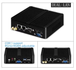 Mini Industrial Fanless Mini PC Intel Celeron J6412 J1900 N2840 Dual Gigabit LAN HDMI VGA 4x USB IoT Windows10/7 Linux Debian