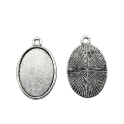 10pcs 18x25mm Inner Size Antique Silver Plated 31 Styles Cameo Cabochon Base Setting Charms Pendant Necklace Findings