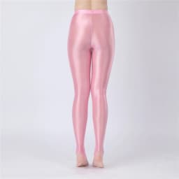 Sexy Women Thin Sheer See Through Pants Elastic Sexy Tight Silk Shiny Pencil Pant Oil Glossy Candy Color Yoga Leggings