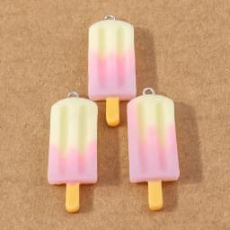 10pcs 34*15mm Resin 3D Simulation Ice Cream Charms Pendant for Earrings Necklace DIY Jewelry Making Accessories Supplies
