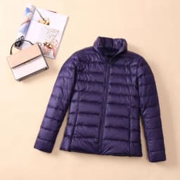 Fashionable Lightweight down Cotton Jacket Women's Short Stand Collar Hooded Slim Fit Autumn Winter plus Size Outerwear